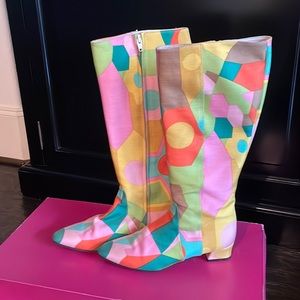 Vintage Kenneth Cole multi colored fabric boot